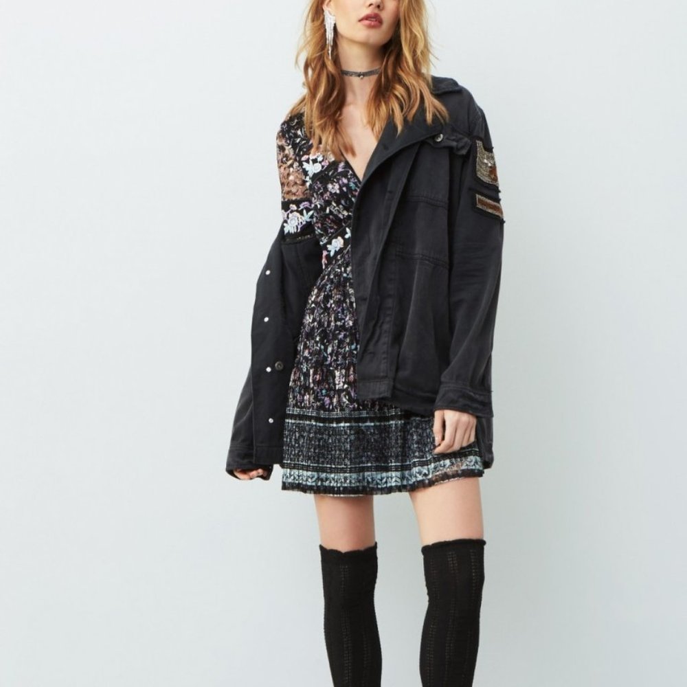 FREE PEOPLE New DRESS Lace Back Sheer Sleeves Women's Size 2